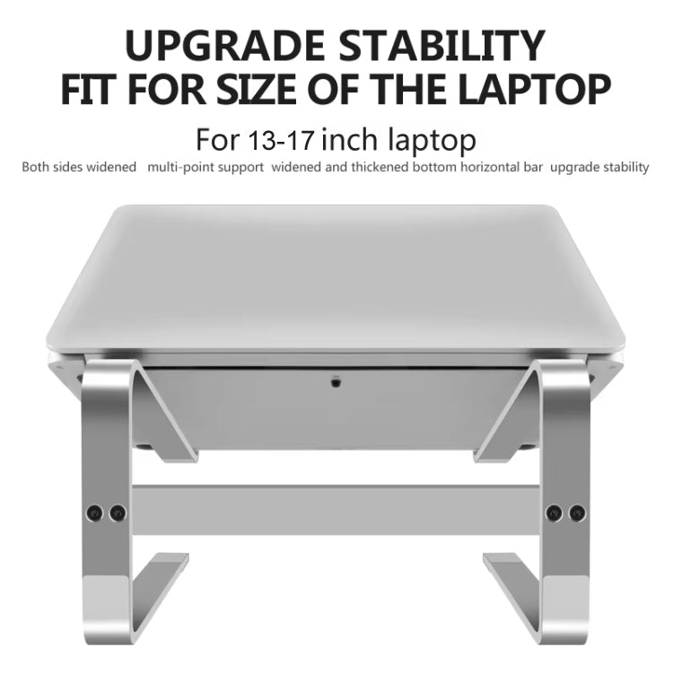 Desktop Aluminum Alloy Heightened Heat Dissipation Laptops Stand(Black)