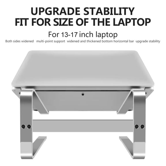 Desktop Aluminum Alloy Heightened Heat Dissipation Laptops Stand(Black)
