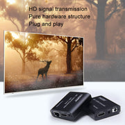 HDMI To RJ45 120m Single Network Cable 4K HD Network Extender, Receiver+Transmitter EU Plug(Black)