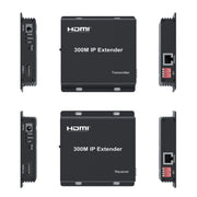300m IP HDMI Extender HD Video Transmission, Transmitter + Receiver US Plug(Black)