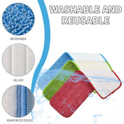 Spray Mop Replacement Pads Reusable Microfiber Floor Mops Refills 14x46cm Blue