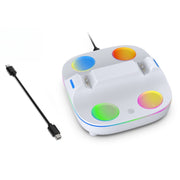 For PS5 Controller Dual Charger Charging Stand Docking Station With RGB Ambient Light(White)