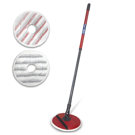 For Vileda Spin & Clean Mop Refill Pad Round Microfiber Replacement Cloth Cover(Red)