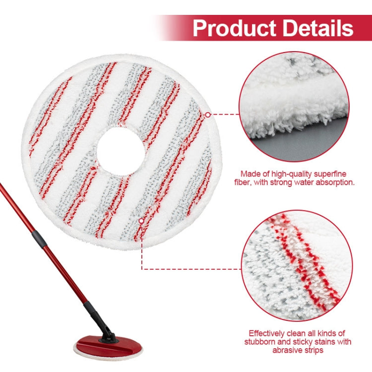 For Vileda Spin & Clean Mop Refill Pad Round Microfiber Replacement Cloth Cover(Red)