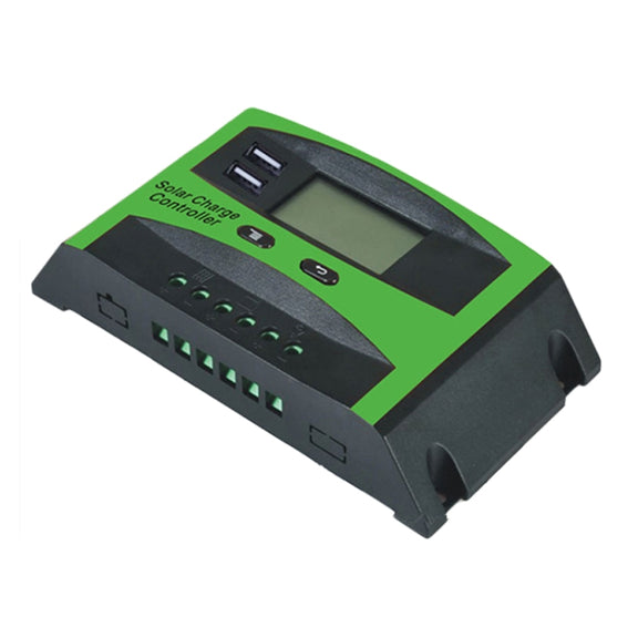 30A 12V/24V Solar Charge And Discharge Controller Dual USB Port LCD Solar Cells Panel Charge Regulator