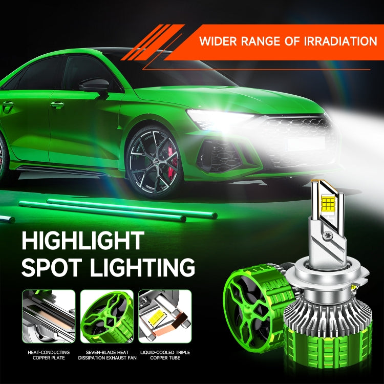 Pair 100W LED Double Copper Tube Aluminum Alloy Water-resistant Car Headlight, Bulb: 9012