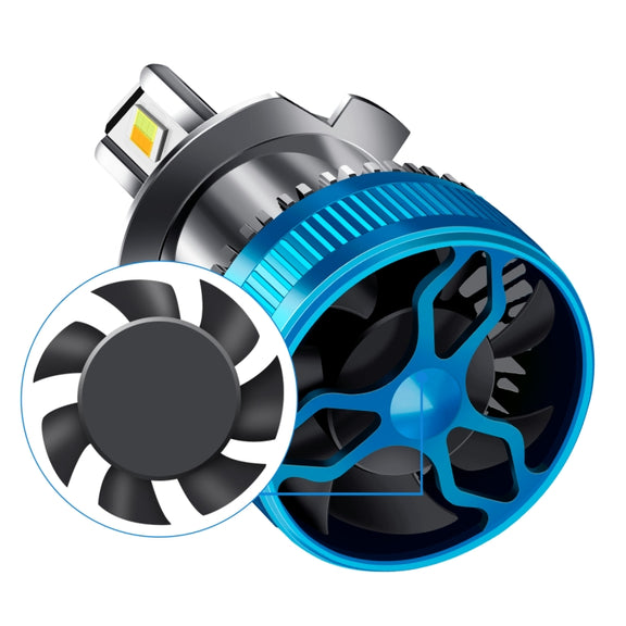 50W Three-color LED Double Copper Tube Aluminum Alloy Headlight, Bulb: 9006