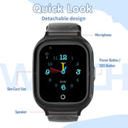 4G Kids Smart Phone Positioning Watch IP67 Water-resistant / Video / Voice Calling(Black)