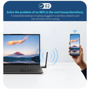COMFAST CF-940F  300Mbps WiFi6 USB Adapter 2.4GHz WiFi Antena Wireless Network Card
