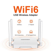 COMFAST CF-WR630AX 3000Mbps Dual-Band WiFi6 MESH Router 4x5dBi Antenna AU Plug