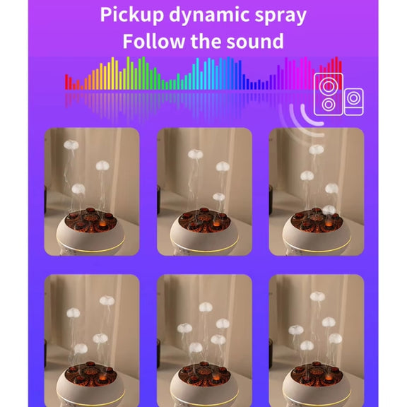 Dynamic Multi-Spray Aromatherapy Diffuser With Colorful Lights Remote Control Humidifier US Plug(V80 Spit Circle Upgrade Model)