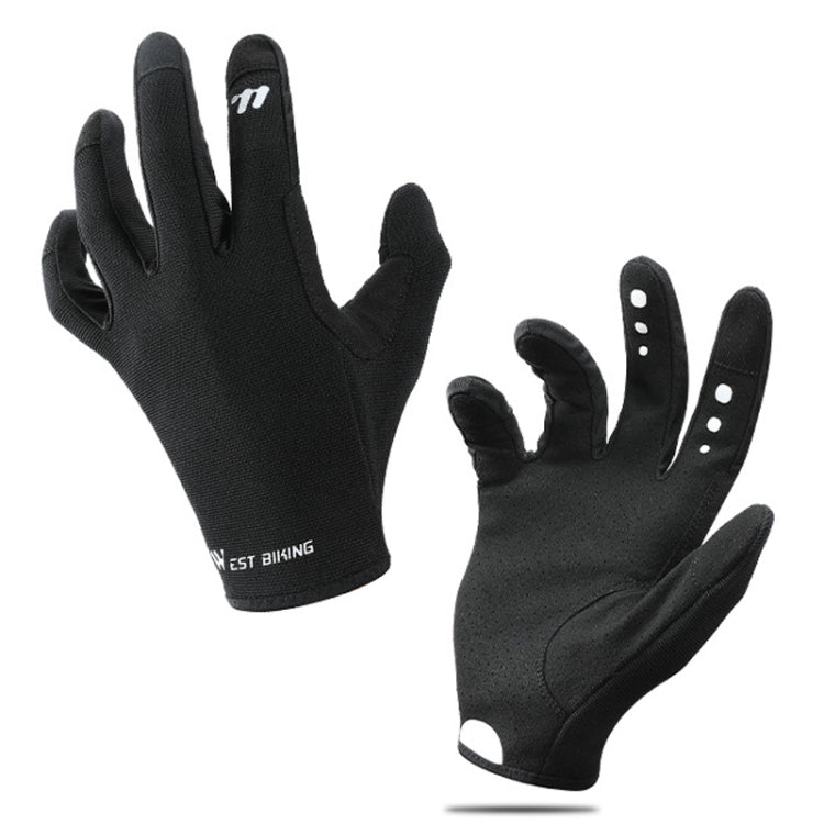 WEST BIKING Cycling Anti-slip Breathable Touch Screen Gloves, Size: XL(Black)