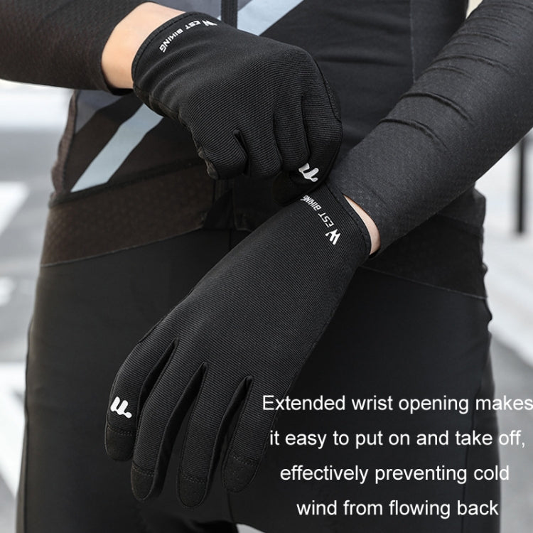WEST BIKING Cycling Anti-slip Breathable Touch Screen Gloves, Size: L(Black)