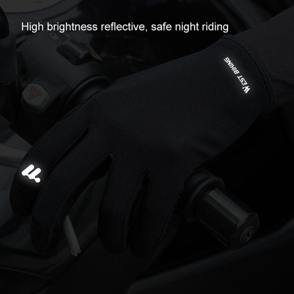 WEST BIKING Cycling Anti-slip Breathable Touch Screen Gloves, Size: XXL(Black)