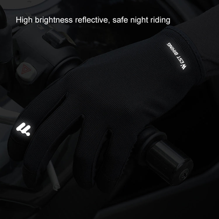 WEST BIKING Cycling Anti-slip Breathable Touch Screen Gloves, Size: XXL(Black)