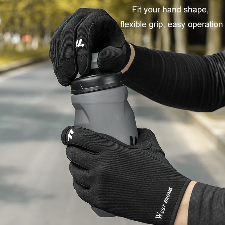 WEST BIKING Cycling Anti-slip Breathable Touch Screen Gloves, Size: XXL(Black)