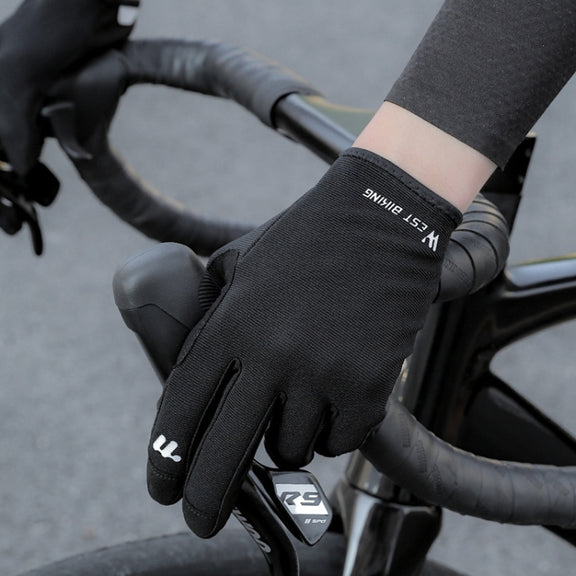 WEST BIKING Cycling Anti-slip Breathable Touch Screen Gloves, Size: XXL(Black)