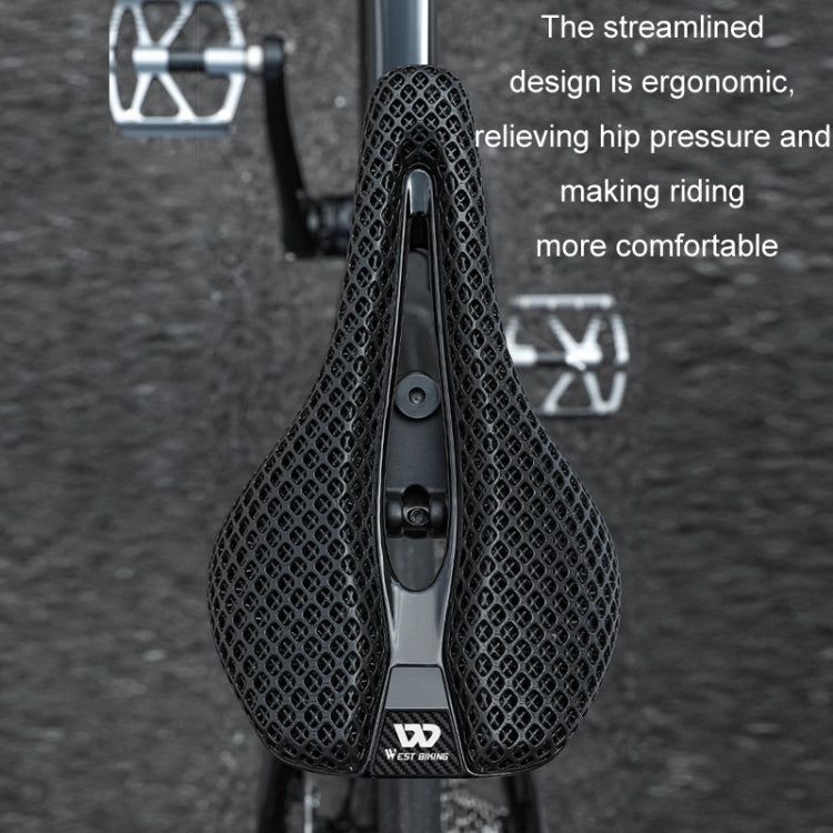 WEST BIKING Road Bicycle Carbon Fiber Ultralight Breathable Seat(Black)