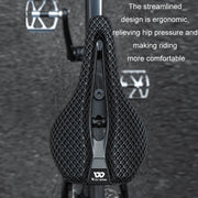 WEST BIKING Road Bicycle Carbon Fiber Ultralight Breathable Seat(Black)