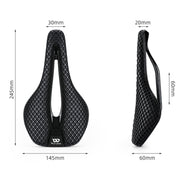 WEST BIKING Road Bicycle Carbon Fiber Ultralight Breathable Seat(Black)