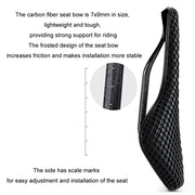 WEST BIKING Road Bicycle Carbon Fiber Ultralight Breathable Seat(Black)