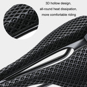 WEST BIKING Road Bicycle Carbon Fiber Ultralight Breathable Seat(Black)