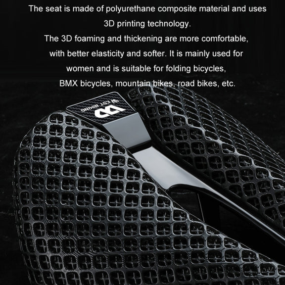 WEST BIKING Road Bicycle Carbon Fiber Ultralight Breathable Seat(Black)