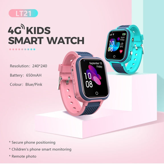 LT21 1.4-Inch 4G Global Full Network IP67 Water-resistant WIFI Children Smart Watch(Blue)