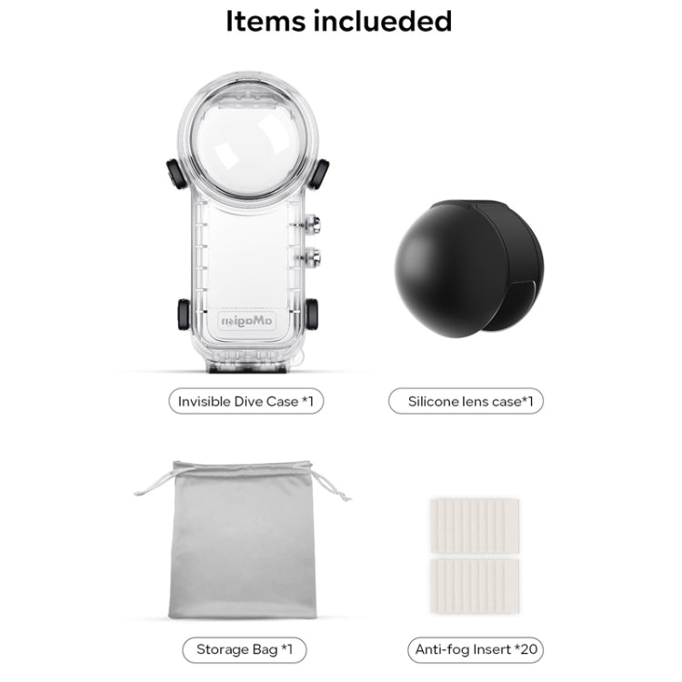 For Insta360 X4 aMagisn 50m Depth Water-resistant Protective Case Quick Release Invisible Diving Cover