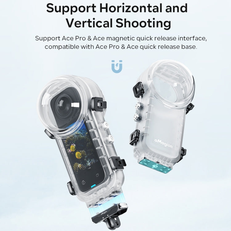 For Insta360 X4 aMagisn 50m Depth Water-resistant Protective Case Quick Release Invisible Diving Cover