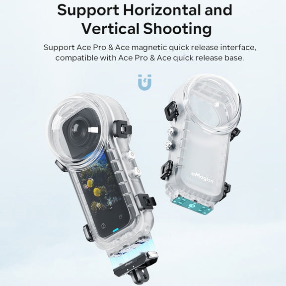For Insta360 X4 aMagisn 50m Depth Water-resistant Protective Case Quick Release Invisible Diving Cover