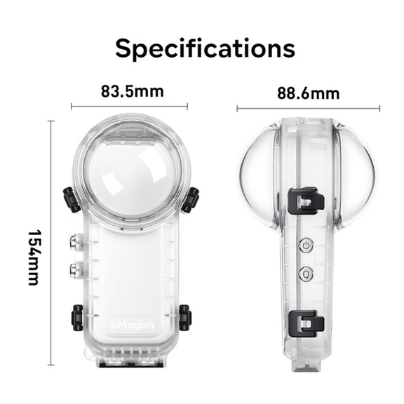 For Insta360 X4 aMagisn 50m Depth Water-resistant Protective Case Quick Release Invisible Diving Cover