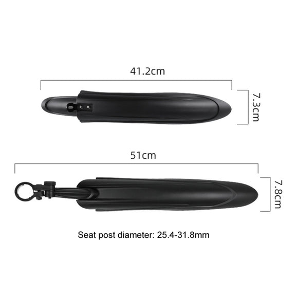 08CY0007 Bike Fenders Set Widen Lengthen Bicycle MTB Front Rear Quick Release Mudguard