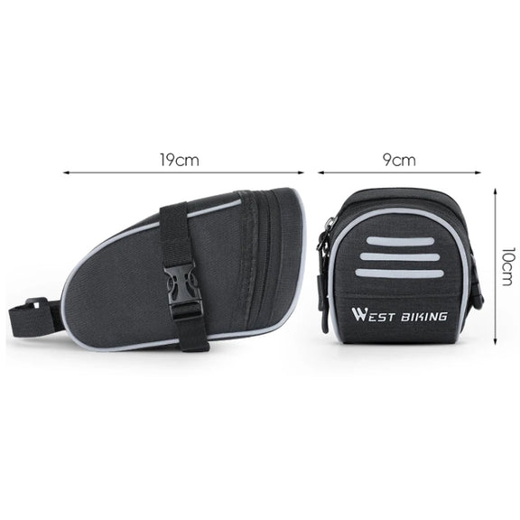 WEST BIKING Bicycle Saddle Tail Bag Portable Mini Tool Bag(Black)