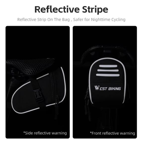 WEST BIKING Bicycle Saddle Tail Bag Portable Mini Tool Bag(Black)