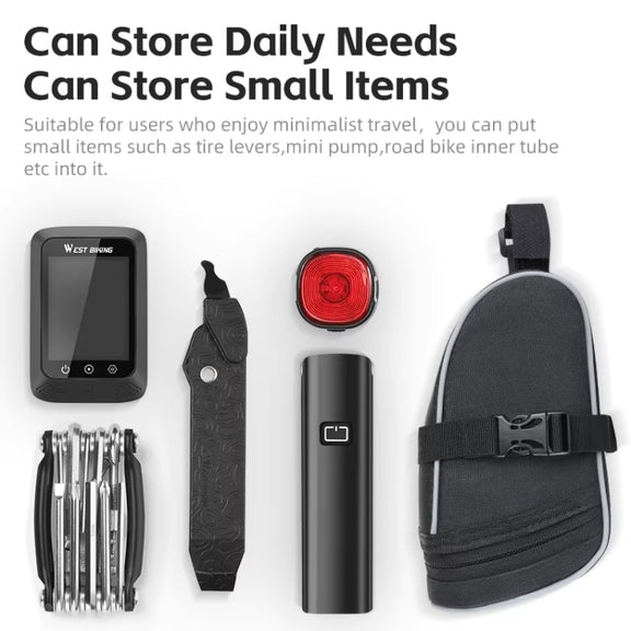 WEST BIKING Bicycle Saddle Tail Bag Portable Mini Tool Bag(Black)