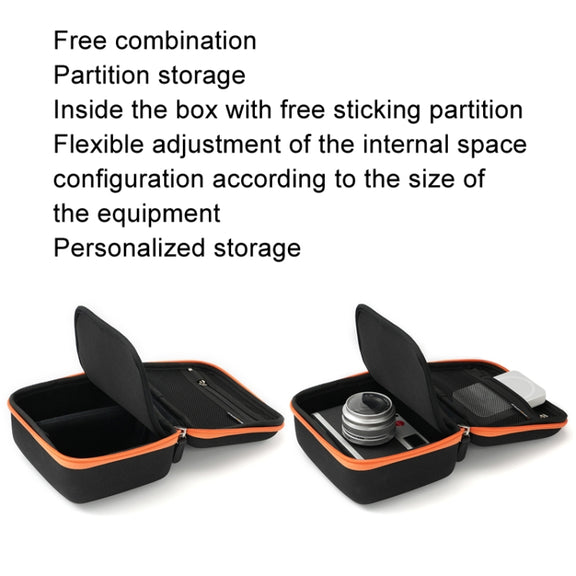 Cwatcun D156 Large Portable Storage Bag Small Microslice Hard Shell Camera Bag(Black)