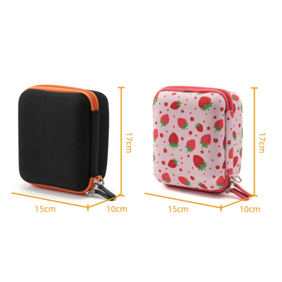 Cwatcun D156 Large Portable Storage Bag Small Microslice Hard Shell Camera Bag(Strawberry Pink)