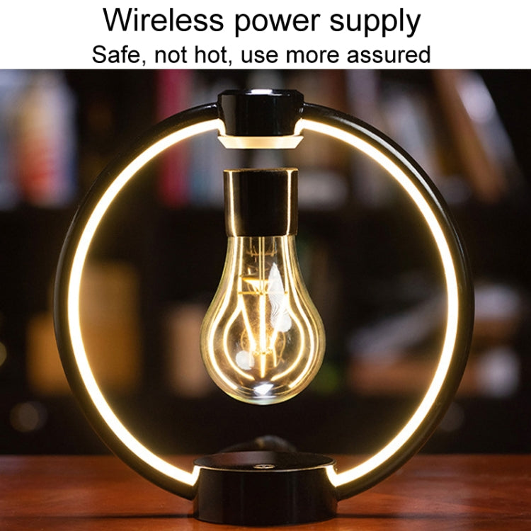 Magnetic Levitation Light Bulb Table Lamp Desktop Ambient Luminous Night Light, Specification: EU Plug(Black)