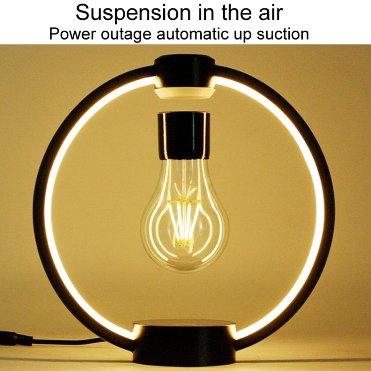 Magnetic Levitation Light Bulb Table Lamp Desktop Ambient Luminous Night Light, Specification: EU Plug(Black)
