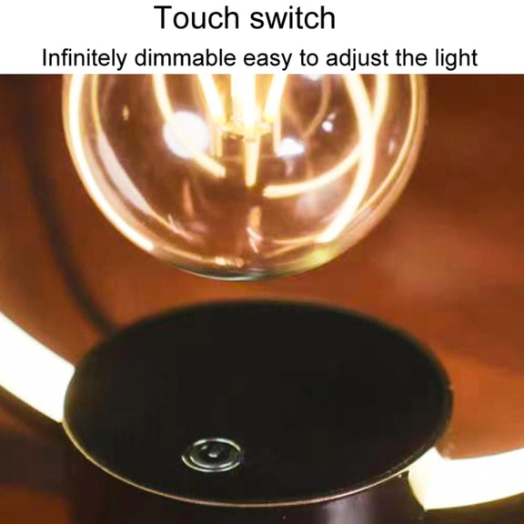 Magnetic Levitation Light Bulb Table Lamp Desktop Ambient Luminous Night Light, Specification: EU Plug(Black)