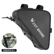 WEST BIKING Bicycle Crossbar Triangle Bag Cycling Equipment Tool Bag(Black)