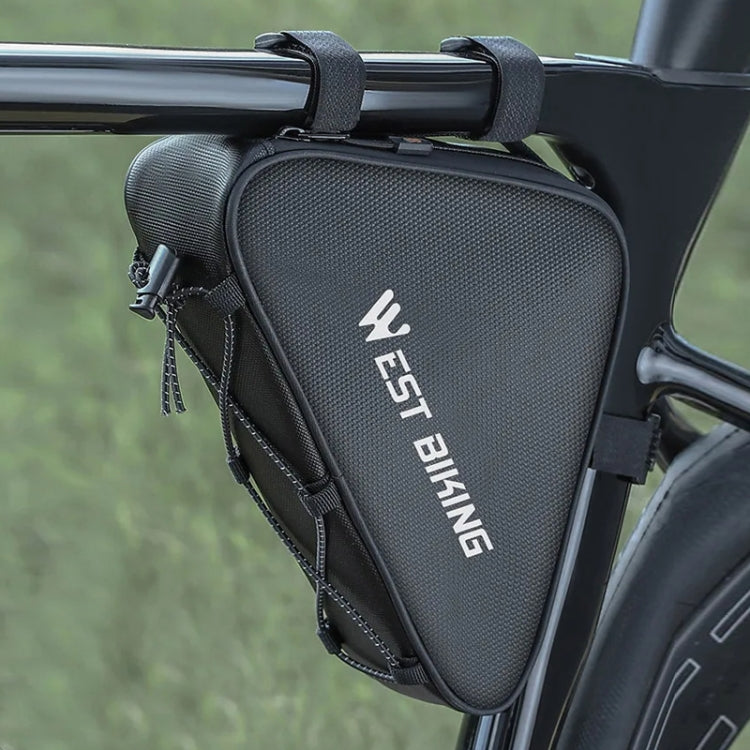 WEST BIKING Bicycle Crossbar Triangle Bag Cycling Equipment Tool Bag(Black)