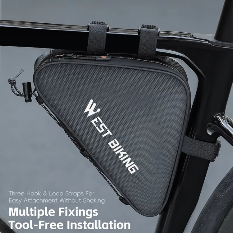 WEST BIKING Bicycle Crossbar Triangle Bag Cycling Equipment Tool Bag(Black)