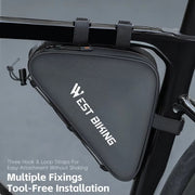 WEST BIKING Bicycle Crossbar Triangle Bag Cycling Equipment Tool Bag(Black)