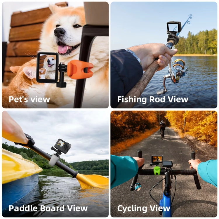 TELESIN Action Camera Mount Silicone Adjustable Mini Flexible Bracket For GoPro HERO / Insta360 / DJI Action Camera(Green)