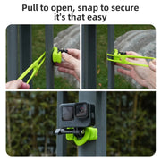 TELESIN Action Camera Mount Silicone Adjustable Mini Flexible Bracket For GoPro HERO / Insta360 / DJI Action Camera(Black)