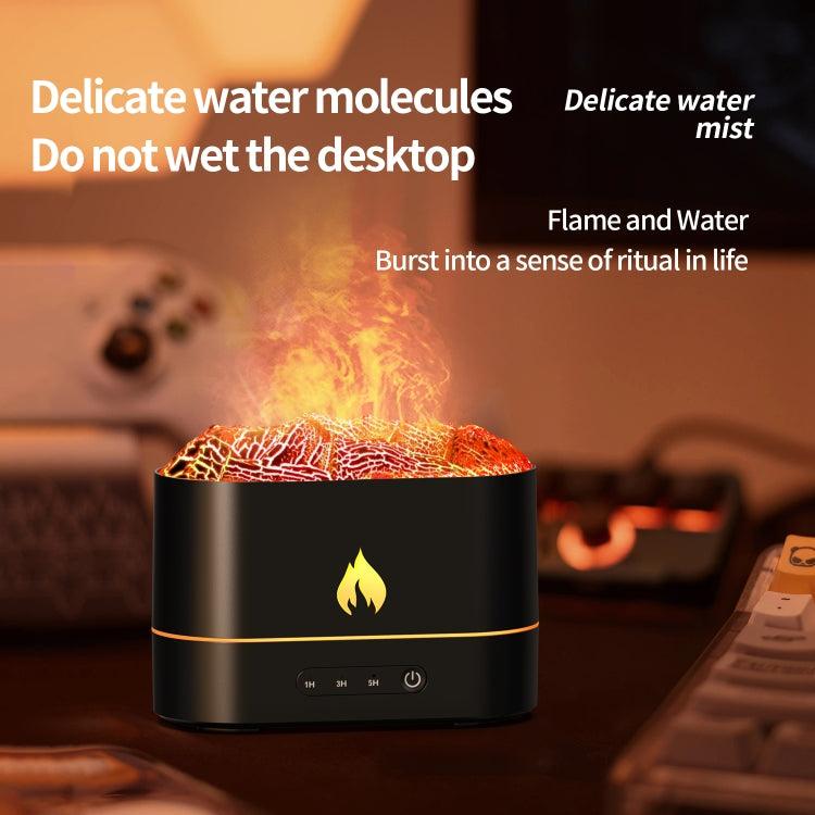 HX853B USB Plug-In Colorful Flame Lighting Effect Aromatherapy Humidifier(White)