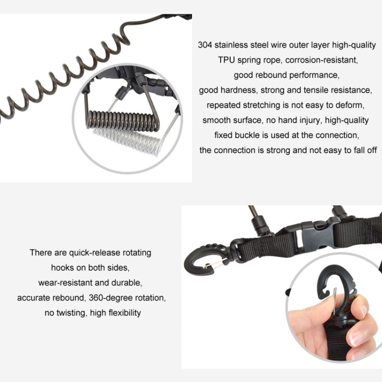 Diving Camera TPU Spring Steel Wire Retractable Anti-lost Rope, Color: Transparent Black