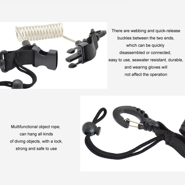 Diving Camera TPU Spring Steel Wire Retractable Anti-lost Rope, Color: Transparent Black